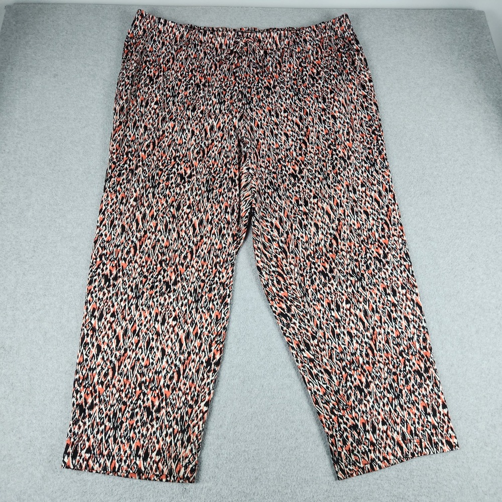 Counterparts Pants Womens 3X Multicolor Abstract Print Elastic Waist Straight